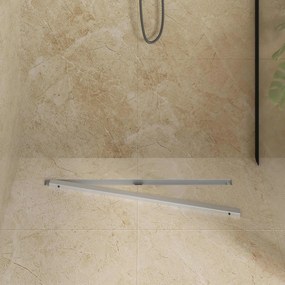 vidaXL 360° Νεροχύτης ντους με λεπτό μοντέλο Ασημί 80 cm