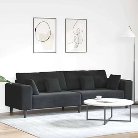 vidaXL Καναπές Μαύρο 250 x 77 x 76 εκ. Βελούδο