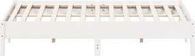 vidaXL Σκελετός Κρεβ. Χωρίς Στρώμα Λευκό 200x200 εκ Μασίφ Πεύκο