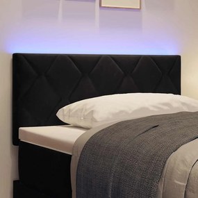 vidaXL LED κεφαλάρι Μαύρο 90 cm Βελούδο