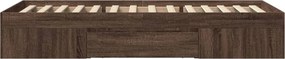 vidaXL Πλαίσιο Κρεβ. Χωρ. Στρώμα Καφέ Δρυς 90x200 εκ. Επεξ. Ξύλο