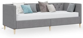 vidaXL Καναπές Κρεβάτι με Έξοδο USB Ανοιχτό Γκρι 90x200εκ. Υφασμάτινος