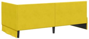 vidaXL Κρεβάτι Γωνίας με κεφαλάρι Κίτρινο 90 x 190 cm Βελούδο