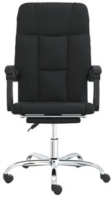 vidaXL Καρέκλα Γραφείου Ανακλινόμενη Μαύρη Συνθετικό δέρμα