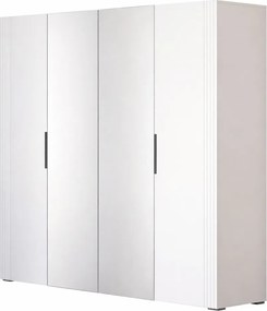 Τετράφυλλη Ντουλάπα με Καθρέπτη AULIA λευκό/λευκό gloss 180x57x220