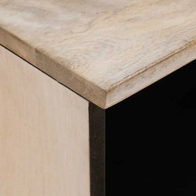 vidaXL Κομοδίνο με συρτάρι Μπεζ 40 x 33 x 46 εκ. Μασίφ ξύλο μάνγκο