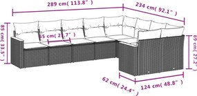 vidaXL Patio Sofa Set 9-θέσια Μικτό μπεζ