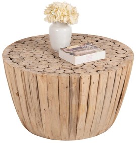 Τραπεζάκι σαλονιού C9804 Ξύλο TEAK σε Φυσικό Φ80x46Yεκ. 80x80x46 εκ.