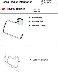 Geesa Thessa 2404 Chrome - Κρίκος Πετσετοκρεμάστρα