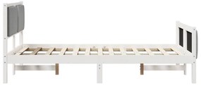 vidaXL Σκελετός Κρεβατιού Λευκό και ανοιχτό γκρι 120 x 190 cm