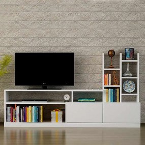 Σύνθεση τηλεόρασης Pesaro Megapap χρώμα λευκό 165x25x91,3εκ.