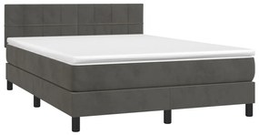 ΚΡΕΒΑΤΙ BOXSPRING ΜΕ ΣΤΡΩΜΑ ΣΚΟΥΡΟ ΓΚΡΙ 140X190 ΕΚ. ΒΕΛΟΥΔΙΝΟ 3141300