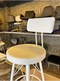 Stewehome Καρέκλα μπαρ με ύφασμα για μοντέρνο χώρο Λευκό
