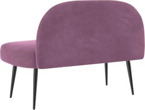 vidaXL Δερμάτινος Πάγκος με Πλάτη Μοβ 110 x 60 x 76 cm Βελούδο