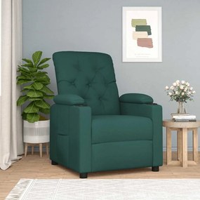 vidaXL Πολυθρόνα Ανακλινόμενη Σκούρο Πράσινο Υφασμάτινη