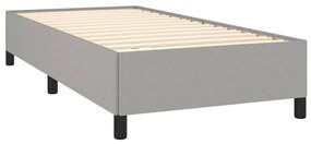 Κρεβάτι Boxspring με Στρώμα Ανοιχτό Γκρι 90x200 εκ. Υφασμάτινο - Γκρι