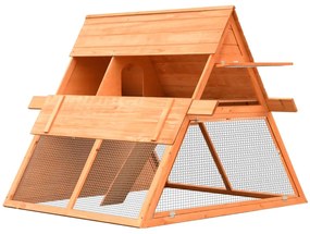 vidaXL Κλουβί Κουνελιών 152x128x108 εκ. από Μασίφ Ξύλο Πεύκου/Ελάτης