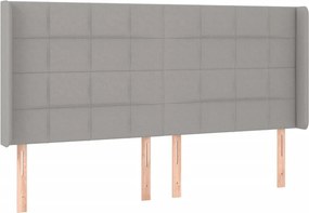 vidaXL Κρεβάτι Boxspring με Στρώμα &amp; LED Αν.Γκρι 160x200εκ. Υφασμάτινο