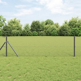 vidaXL Φράχτης  με 13 Πόλους Γκρι 0.4x25 m Ατσάλι