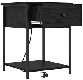 vidaXL Κομοδίνο Μαύρη δρυς 42 x 41 x 56 εκ. Επεξεργασμένο ξύλο