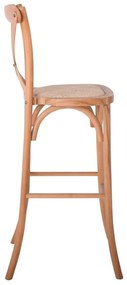 Σκαμπώ Bar DESTINY Φυσικό/Κάθισμα Rattan 45x48x110cm