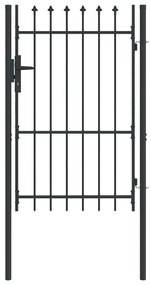 vidaXL Πύλη Φράχτη Γκρι 100 x 150 cm Χάλυβας με Επικάλυψη Πούδρας