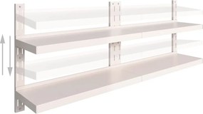 vidaXL Ράφια Τοίχου 2 Επιπέδων 2 τεμ. 200 x 30 εκ. Ανοξείδωτο Ατσάλι