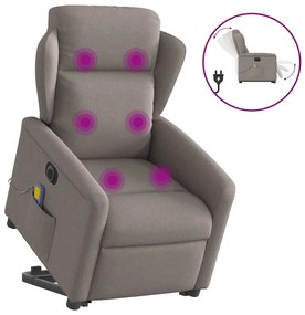 Πολυθρόνα Μασάζ Ηλεκτρική Ανακλ.Taupe Υφασμάτινη