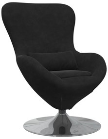 vidaXL Πολυθρόνα Αυγού Black Velvet