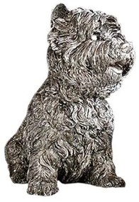 Διακοσμητικό Επιτραπέζιο Σκυλάκι Κεραμικό Ασημί Art Et Lumiere 22,5x13,5x24εκ. 10688