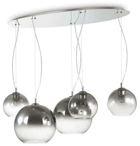 Φωτιστικό Οροφής-Ράγα Nemo Plus 138305 107x42/128,5x60cm 5xE27 60W Chrome Ideal Lux