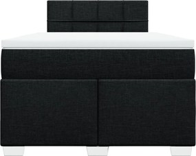vidaXL Κρεβάτι Boxspring με Στρώμα Μαύρο 120x200 εκ. Υφασμάτινο