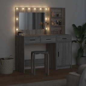 vidaXL Τραπέζι περιποίησης με συρτάρι 2 pcs Γκρι 78.5 x 41 x 135 εκ
