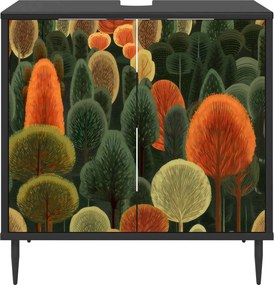 vidaXL Ντουλάπι Μπάνιου ZAANDAM Μαύρη Δρυς 60 x 40 x 61 εκ