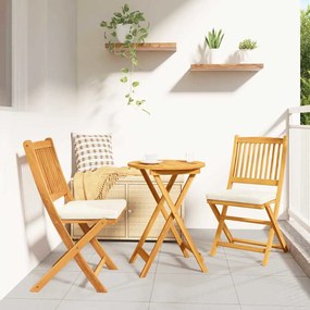vidaXL Πτυσσόμενη Καρέκλα με μαξιλάρι 2 pcs Λευκό 49 x 57.5 x 92εκ