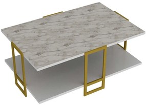 Τραπέζι Σαλονιού Polka 875ZNA2813 91,5x61,5x36,6cm Marble Effect White