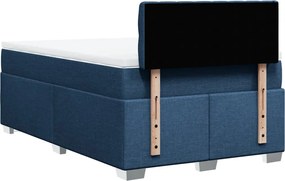 vidaXL Κρεβάτι Boxspring με Στρώμα Μπλε 120x200 εκ. Υφασμάτινο
