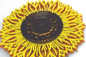 Σετ των 2 Intra απο ξύλο plywood 3mm-4mm πάχος – Ηλίανθος, 7 στρώσεις, 3D Mandala Δίασταση  20x20 cm INTRAFABR-21375458