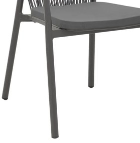 Καρέκλα - Πολυθρόνα αλουμινίου Convince στοιβαζόμενη ανθρακί σκελετός-textilene-rattan 56x63x82 εκ. 57x63x82 εκ.