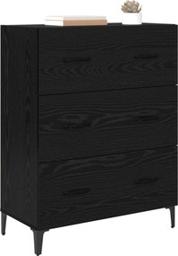 vidaXL Πλαϊνό γραφείο με συρτάρι Μαύρη Οξυά 69,5 x 34 x 90 εκ.
