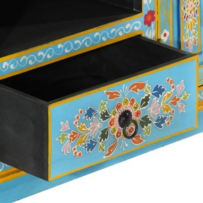 vidaXL Έπιπλο Τηλεόρασης Μπλε 110 x 30 x 40 εκ. από Μασίφ Ξύλο Μάνγκο