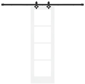 vidaXL Συρόμενη Πόρτα  με Σετ Υλικών Λευκή 61x198.5 εκ. Συμπαγές Ξύλο Πεύκου