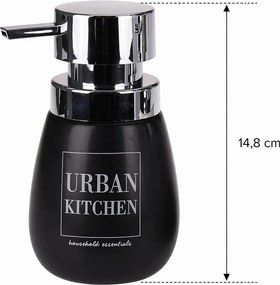 Δοχείο Κρεμοσάπουνου από Δολομίτη 300ml 8.5x8.5x14.8cm Black MRShome