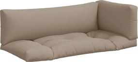 vidaXL Μαξιλάρια Παλέτας 3 τεμ. Taupe Υφασμάτινα