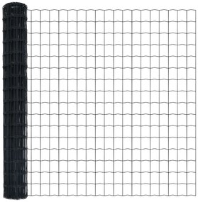 vidaXL Euro Fence με 7 φλαντζωτούς πάσσους 1.6x10 μ γαλβανισμένος χάλυβας