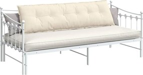 vidaXL Μαξιλάρι Πλάτης Κρεμ 180 x 50 εκ. Υφασμάτινο Κορντουρά