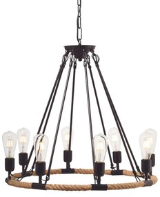 Φωτιστικό Οροφής Vintage 853608PBR Black Rope, Metal