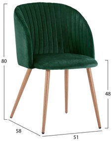 Σετ τραπεζαρίας C11411 5τμχ με Τραπέζι MORGAN 140x80x75εκ. &amp; Καρέκλες LEAH Κυπαρισσί