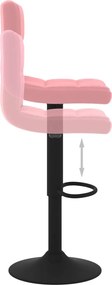 vidaXL Σκαμπό Μπαρ 2 τεμ. Ροζ Βελούδινα