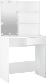 vidaXL Μπουντουάρ Σετ με LED Λευκό από Επεξεργασμένο Ξύλο